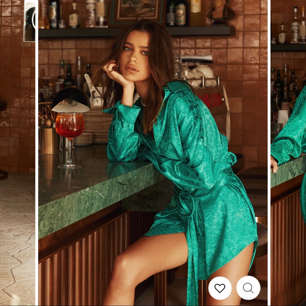 12th Tribe Teal Satin Mini Dress